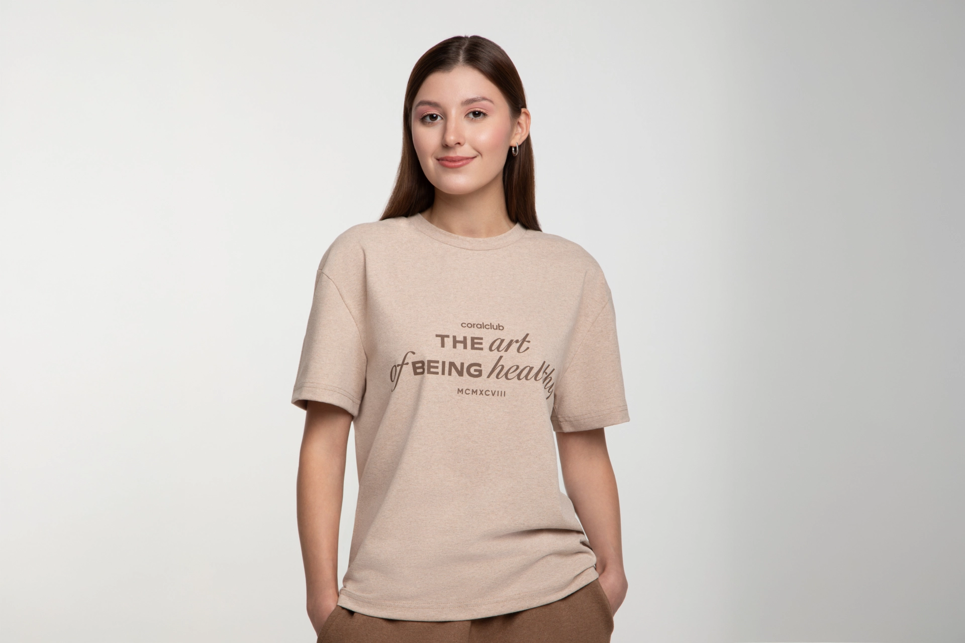 T-shirt dritta unisex, beige